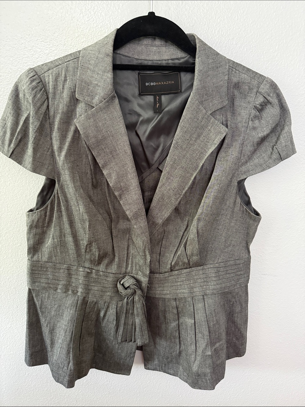BCBGMaxAzria Linen cap-sleeve Jacket